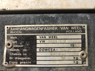 VAN N/A 1990 - VW2000 Tandem as Open Aanhangwagen WD-94-PF immagine 12