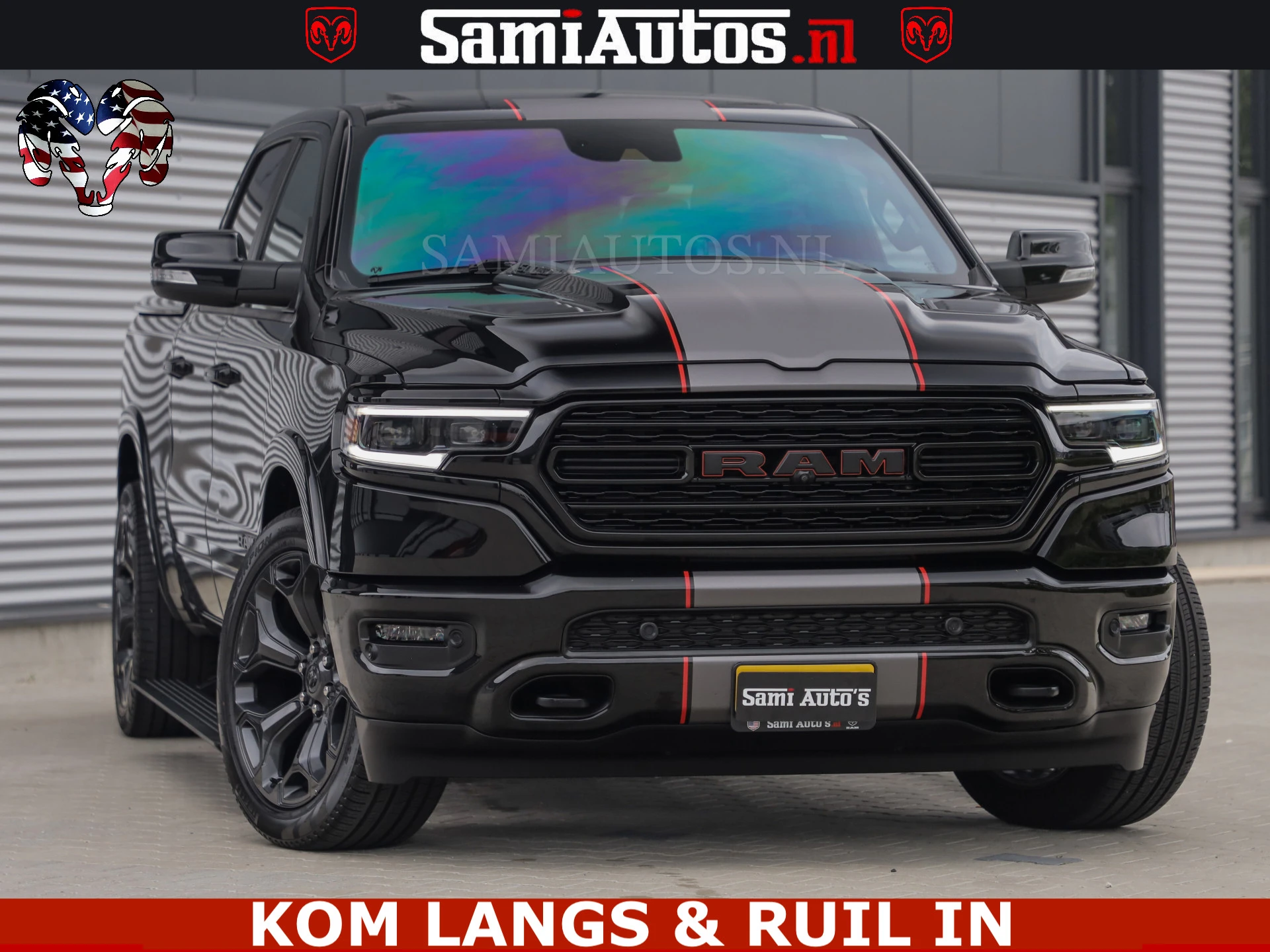 Dodge Ram Pick-Up 2021 - LIMITED | TRAINHORN | | HUD | UITLAATKLEP | LUCHTVERING | STRIPING | PANODAK | BOM VOL | BLAUW VOORRUIT | afbeelding 38