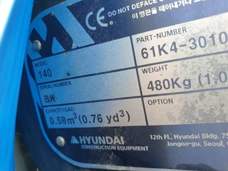 Hyundai N/A - Excavator digging bucket 140, 61K4-30101 image 7