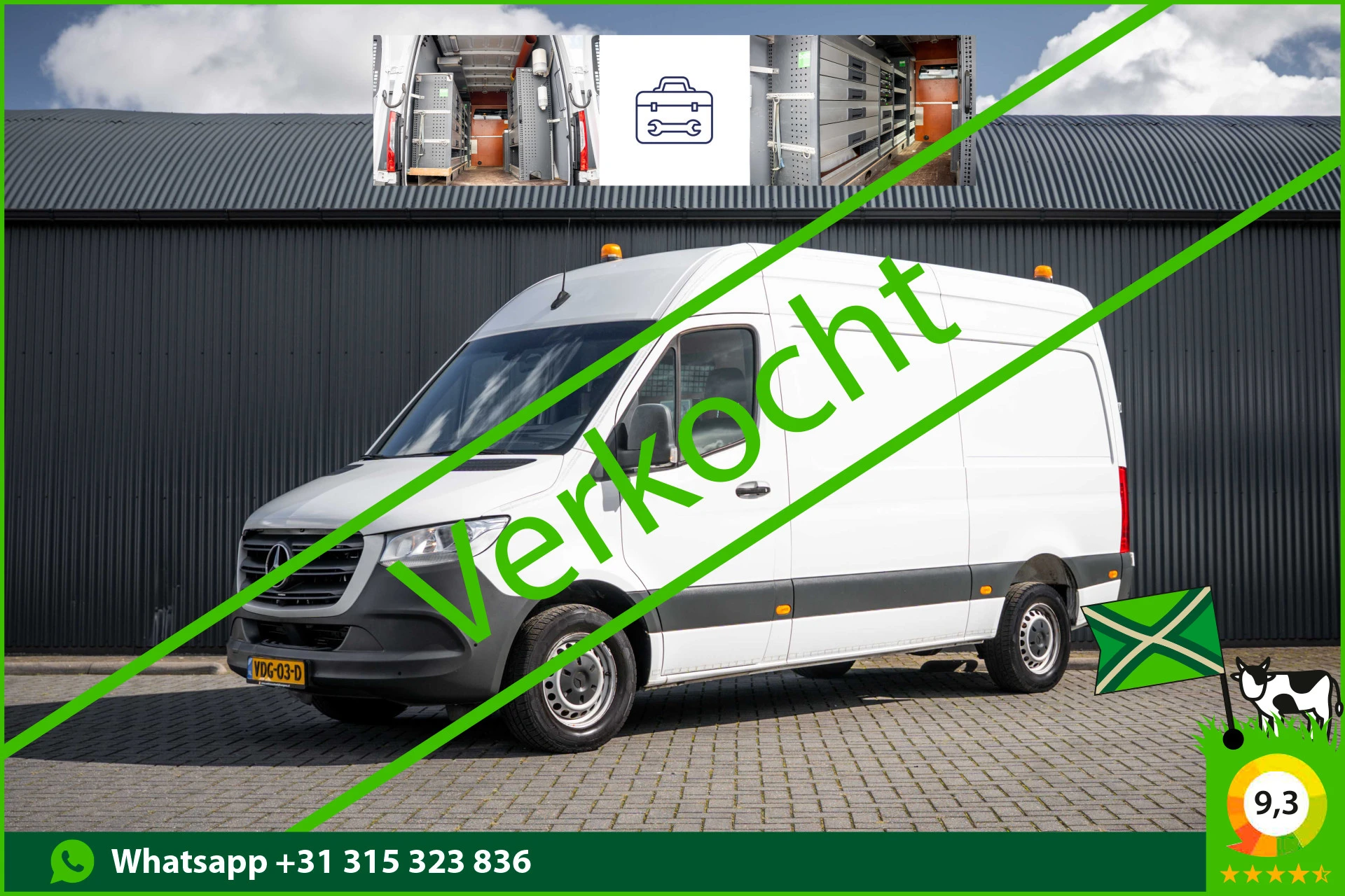 Mercedes-Benz Sprinter 2019 - 314CDI L2H2 | Automaat | 1e Eigenaar | Volledig ingericht | 360° Camera | Carplay | Cruise | PDC | Airco afbeelding 1