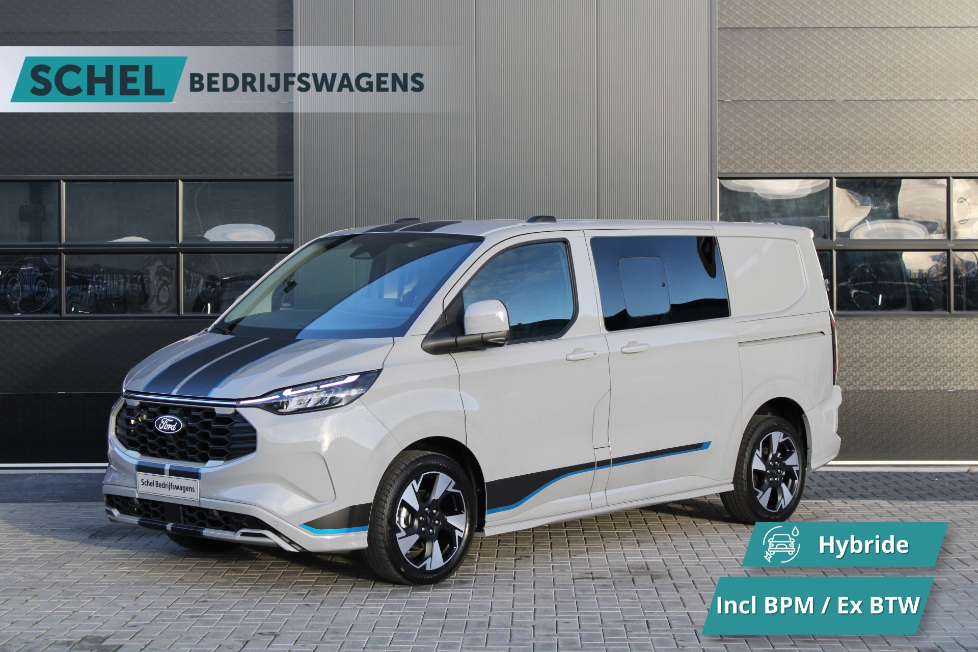 Ford Transit Custom 2025 - 320 2.5 PHEV L1H1 Sport DC 232pk - 2x Schuif - 360 Camera - ACC - Keyless - Stoel/Stuurverwarming - Blindspot - Incl BPM - Rijklaar Bild 1