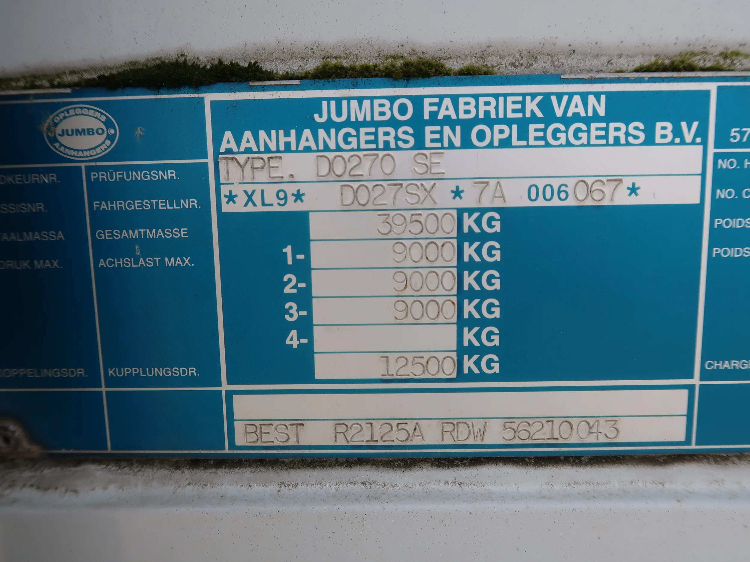 Jumbo DO 270SE 2008 - O4, Lift & Lenkachse BPW, Staplerhalter, 2 Units, TUV, NL Trailer TOP! afbeelding 15
