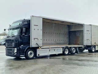 Volvo FH 2013 - 13.460 Globetrotter XL 6x2 - Box with side doors - Loadlift + Kelberg trailer 2012 with loadlift afbeelding 36