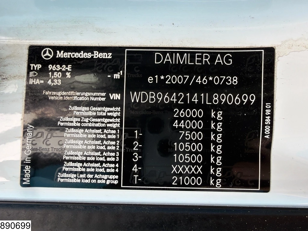 Mercedes-Benz Actros 2014 - 2640 6x4, EURO 6 , HIAB, Remote obrázek 7