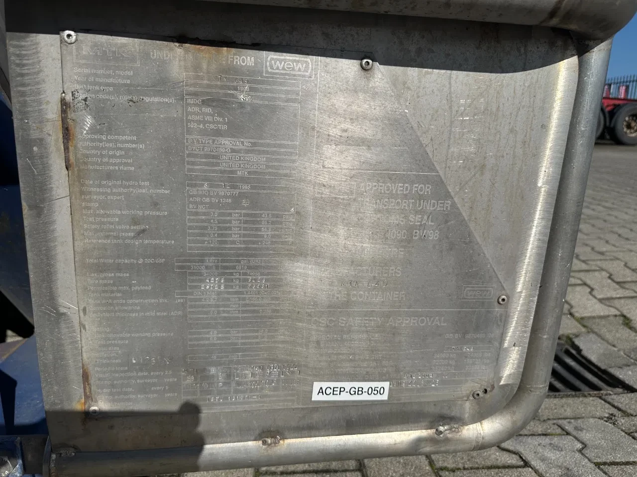 MTK Containers 1998 - 20FT SWAP BODY / 31.000L / T7 / AMKD / 5Y+ CSC test: 07/2027 imagem 10