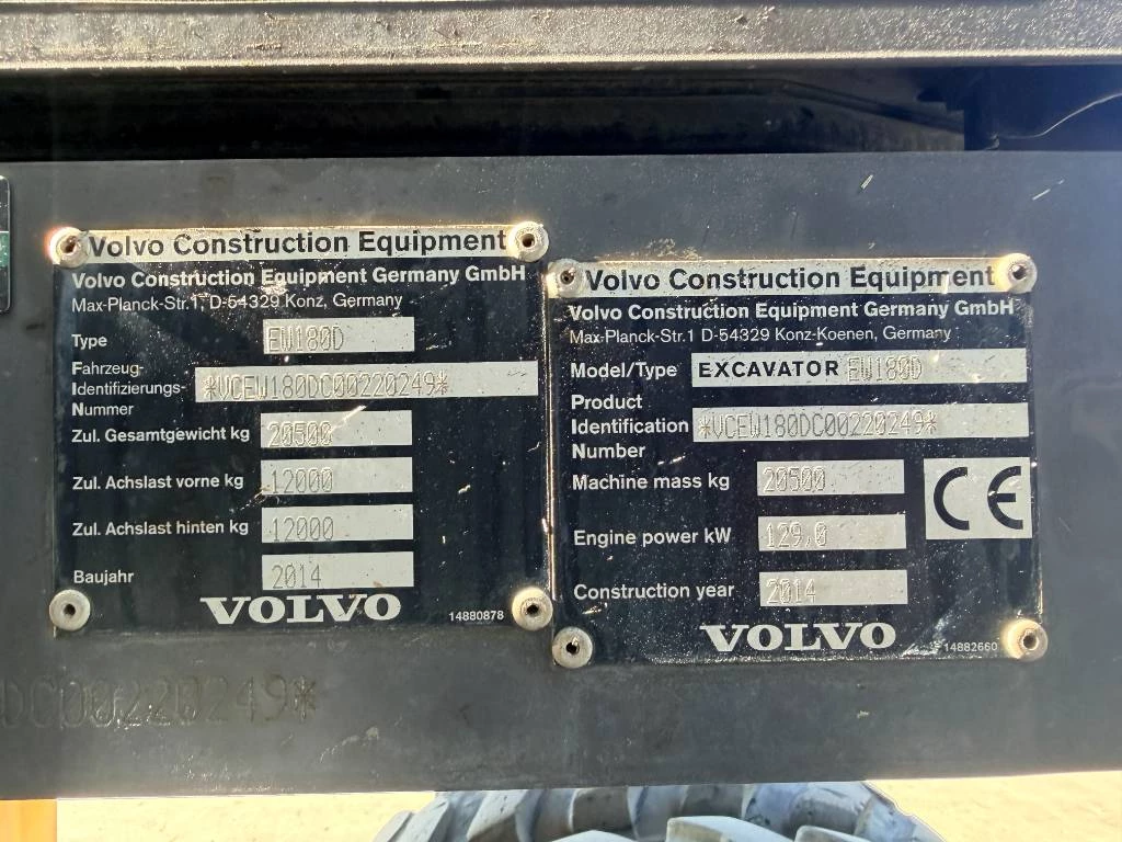 Volvo 2014 - EW180D afbeelding 38