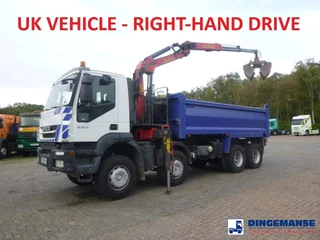 Iveco AD340T36 8x4 RHD tipper + Palfinger E120 plus + grapple 2009 in vendita
