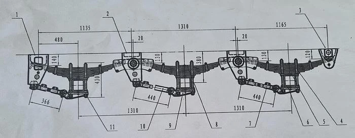 CRM WAI 20 PIECES COMPLETE STEEL SUSPENSION BOOGIE SETS FOR 3 AXLE 2025 afbeelding 1