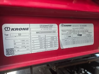 Krone N/A 2018 - SD 3 as schuifzeil tromelremmen, hardhouten vloer, deuren, Bpw afbeelding 6
