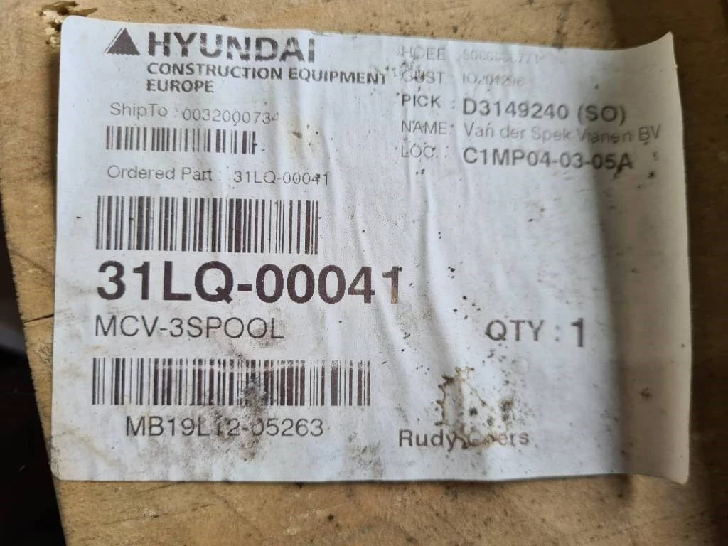Hyundai - Main Contol Valve 980/780/785 31LQ-00041 afbeelding 5