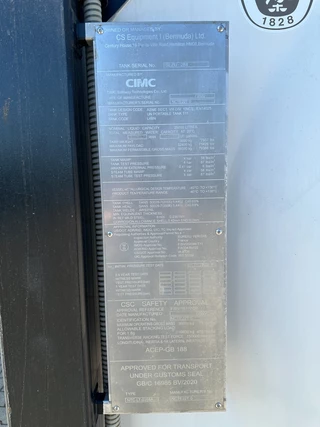 CIMC N/A 2022 - 20FT ISO / 25.020L / 1 comp. / L4BN / UN Portable / T11 / test: 10 -2027 изображение 12