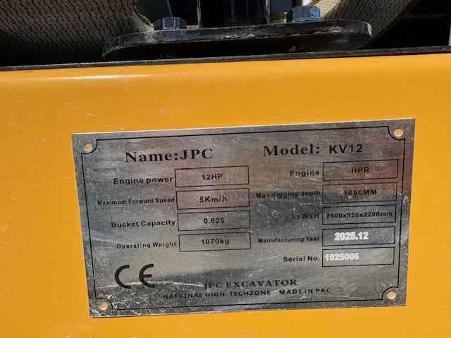 JPC 2025 - KV 12 , Mini Excavator, 2 pieces in stock obrázek 21