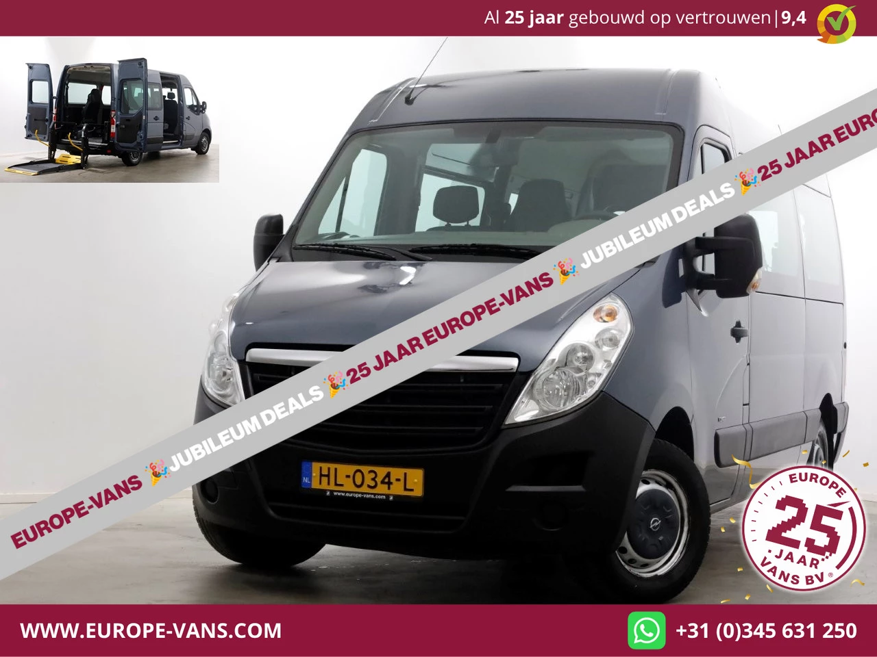 Opel Movano 2015 - Combi 2.3 CDTI 145pk Euro6 L2H2 Rolstoelbus Incl BTW/BPM 11-2015 afbeelding 1