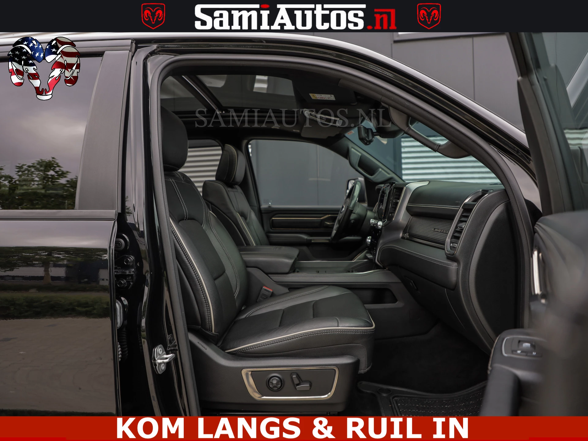 Dodge Ram Pick-Up 2021 - LIMITED | TRAINHORN | | HUD | UITLAATKLEP | LUCHTVERING | STRIPING | PANODAK | BOM VOL | BLAUW VOORRUIT | afbeelding 23