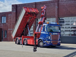 Scania R 2013 - R560 V8 8x4*4 - HIAB 244 K5 Crane / Kran / Grua with remote - Steering axle - Full air te koop