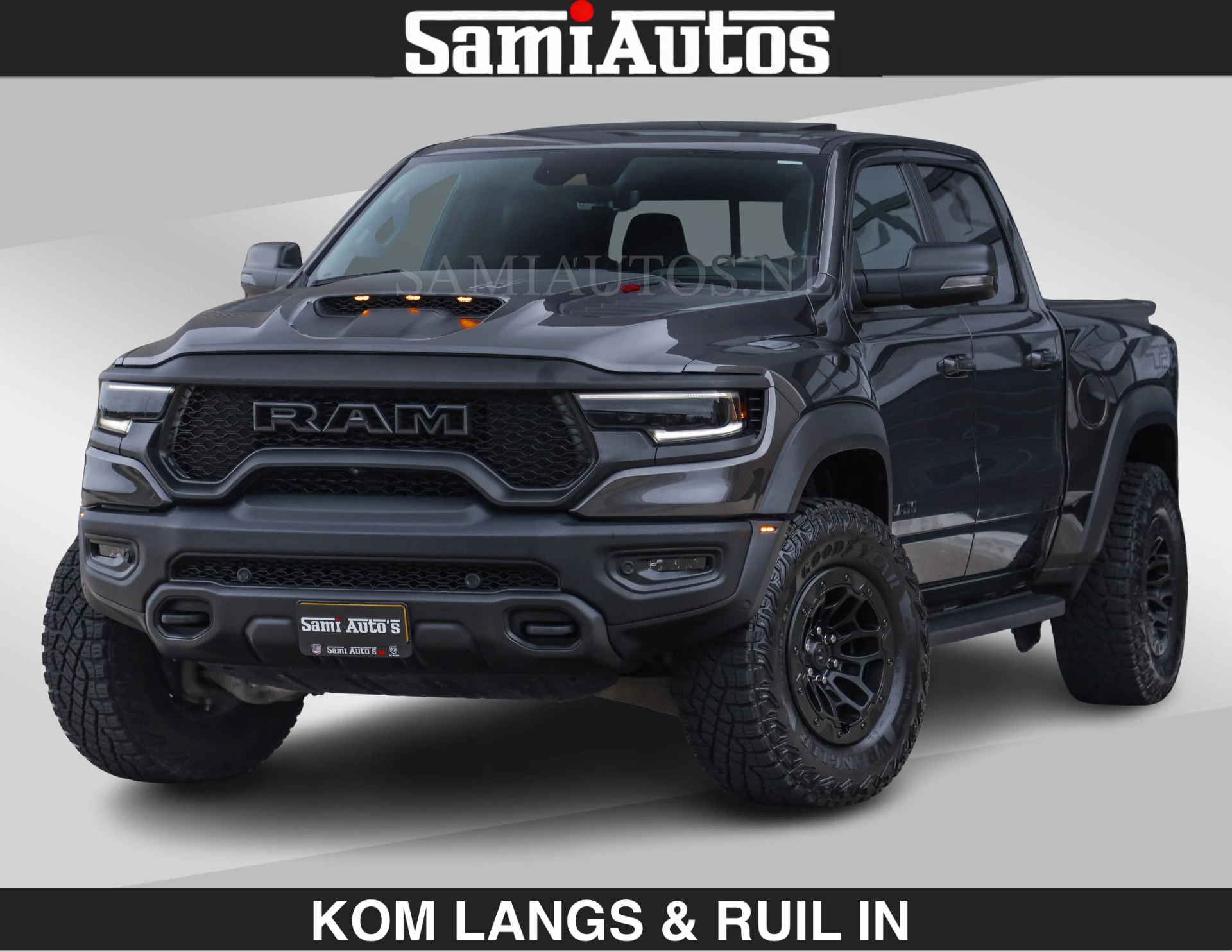 Dodge Ram Pick-Up 2022 - TRX HELLCAT 712 PK 6.2 V8 SUPERCHARGER | BLACK EDITION | BOM VOL | GRANITE MET ZWART LEDER RODE STIKSELS | afbeelding 1