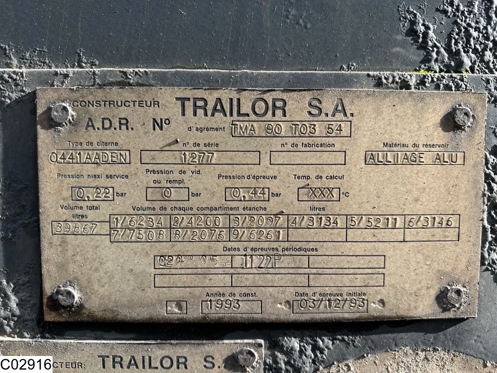 Trailor 1994 - Fuel 39867 liter, 9 Comp afbeelding 5