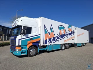 Scania R 2014 - R450 / RETARDER / ISOLATED GERMAN FLOWER COMBI / THROUGH-LOADING SYSTEM/ 2XPLATFORM 2TON / LIFT+LENKACHSE / PARKAIRCO / LWDS / EURO-6 / 2014 te koop