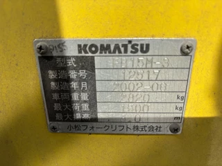 Komatsu FB15M3 2002 - Vorkheftruck Triple Mast & Side Shift + Lader zdjecie 9