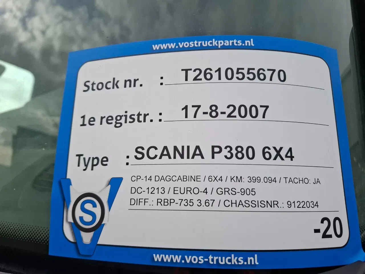 Scania P 2007 - P380 / 6X4 / 2X BIG AXLE / FULL-STEEL / DRUM BRAKES / TEREX TLC 125.2 CRANE / AIRCO / MANUAL / EURO-4 / 2007 obrázek 42