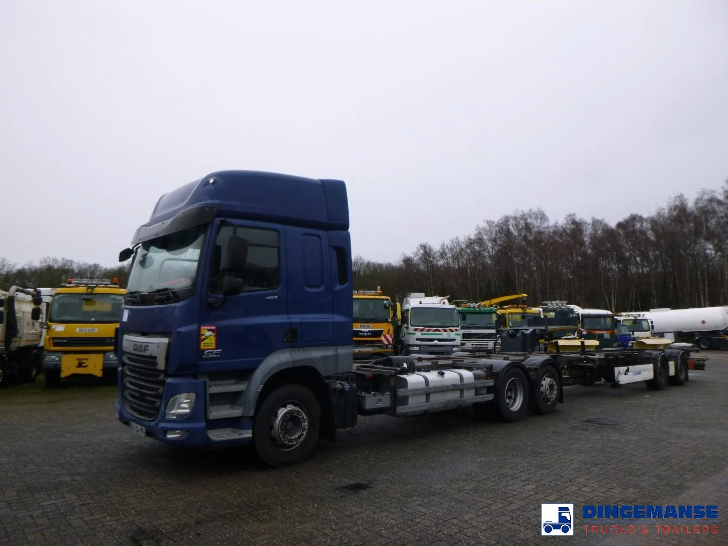 DAF CF 460 6X2 Euro 6 container chassis 20 ft + Krone drawbar trailer 20 ft 2016 image 1