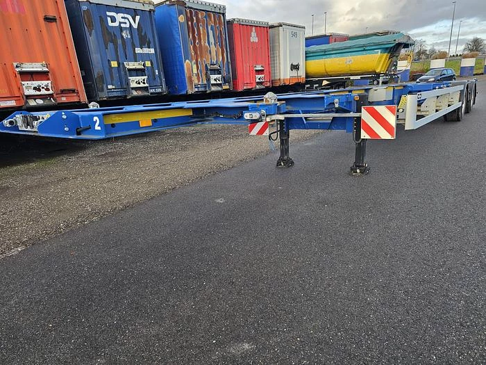 Van Hool A2C001 container CHASSIS -55 foot - 2 X 20 FOOT 45 ft 40 ft. -BPW DISC.-steering axle- 2 pieces -financiering mogelijk 2020 image 7