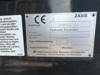Hitachi N/A 2015 - ZX85US-5A / Lehnhoff snelwissel met zwenkmotor / 3279h !! / Graafmachine / Excavator / Bagger image 26