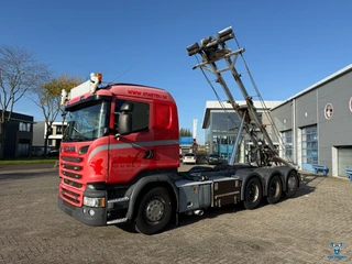 Scania R 2014 - R520 V8 / 8X4 / RETARDER / SAWO 28 TON CABLE SYSTEM / LIFT+LENKACHSE / NAVI / FRIDGE / FULL-AIR / AUTOMATIC / EURO-6 / 2014 te koop