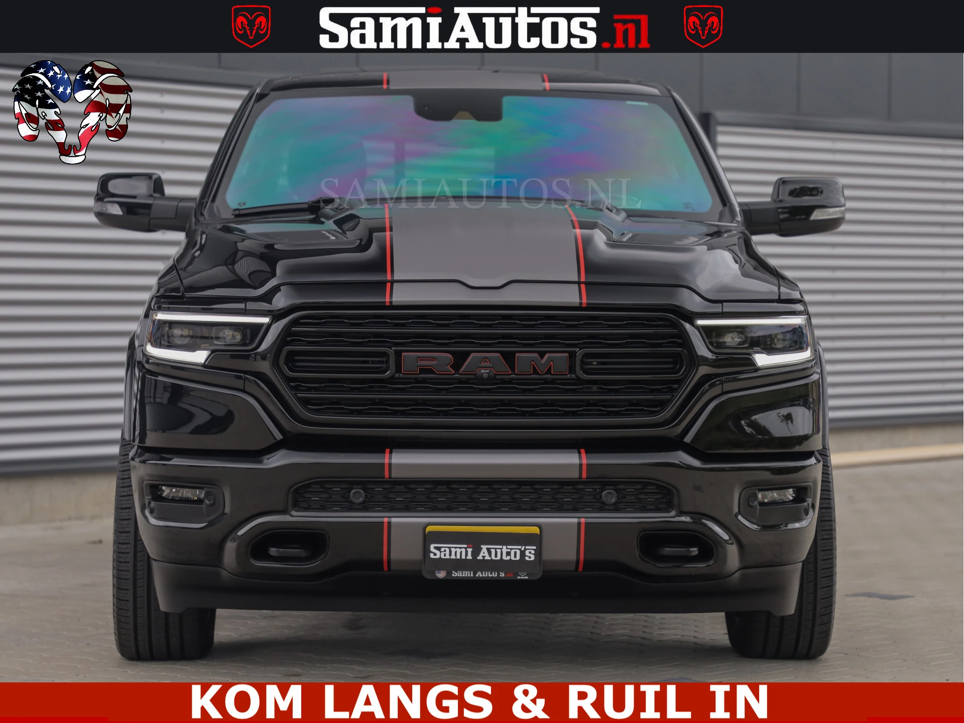 Dodge Ram Pick-Up 2021 - LIMITED | TRAINHORN | | HUD | UITLAATKLEP | LUCHTVERING | STRIPING | PANODAK | BOM VOL | BLAUW VOORRUIT | afbeelding 6