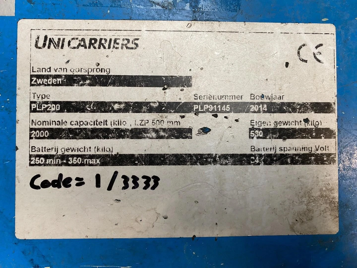 Unicarriers PLP200 2014 afbeelding 7