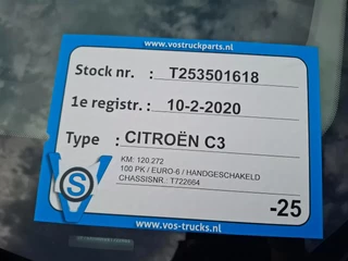 Citroën C3 2020 - C3 / NAVI / AIRCO / TEMPOMAAT / LINE ASSIST / PARKSENSORS / DAB RADIO / 120345 KM / EX BPM / MANUAL / 2020 imagen 24