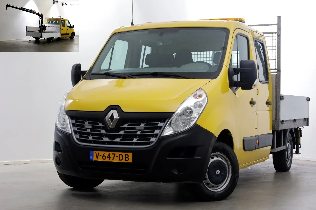Renault Master 2016 - T35 2.3 dCi 130pk E6 L2H1 D.C. Open Laadbak + HIAB 013T Kraan 12-2016 afbeelding 1