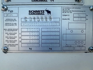 Schmitz Cargobull N/A 2012 - Schmitz Cargobull PRICES FROM €6950 TO €8950,- 40 X CARRIER 1850 MT D/E SAF AXELS immagine 14