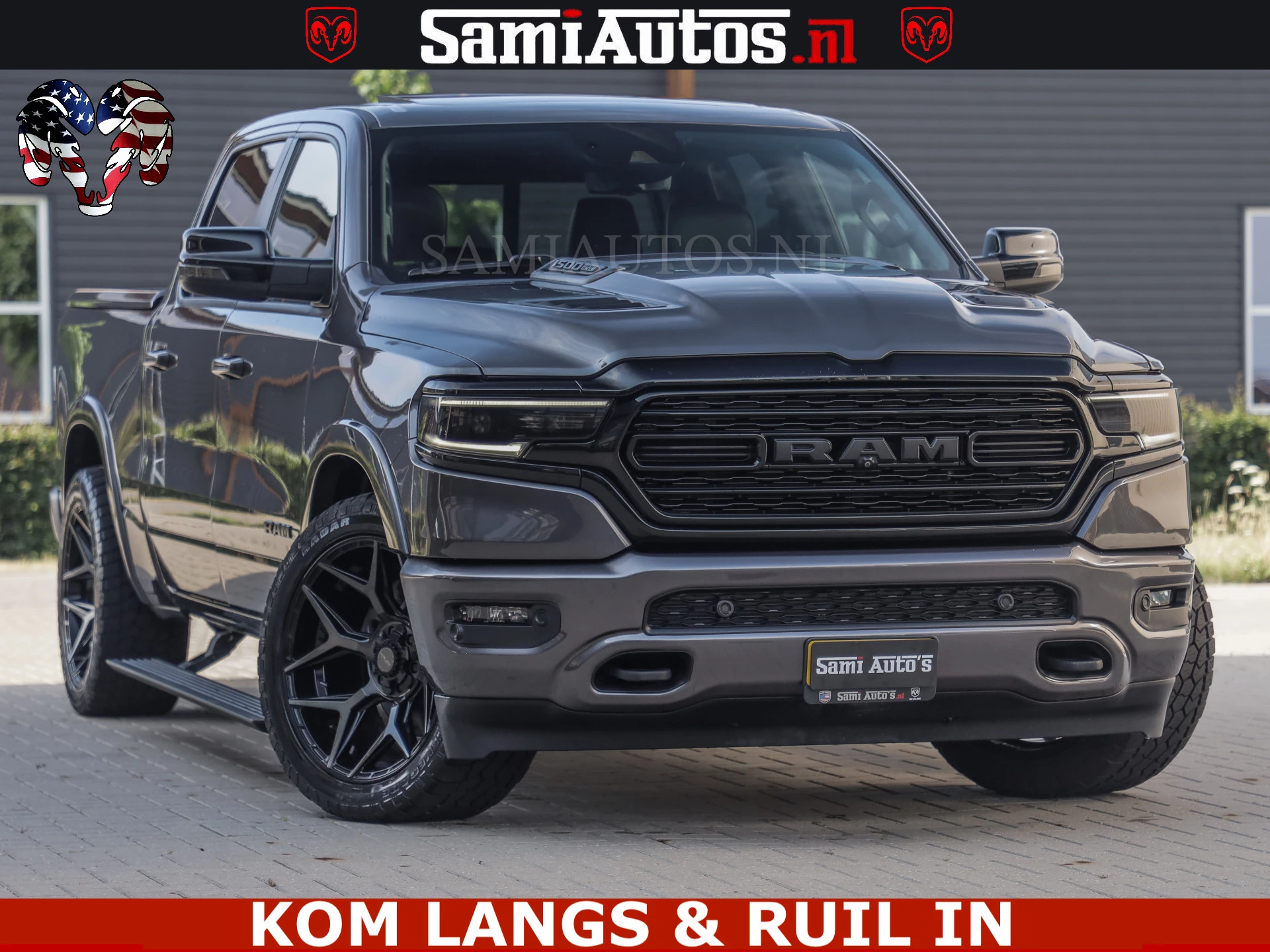 Dodge Ram Pick-Up 2023 - LIMITED NIGHT 5.7 V8 402PK | HUD | 4PL WHEELS | LUCHTVERING |OPEN UILAAT KLEP | BOM VOL | GRANITE CRYSTAL | DC | immagine 3