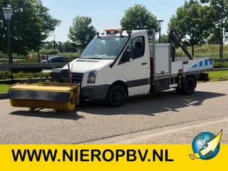 Volkswagen Crafter 2010 - 2.5TDI Openlaadbak Airco Cruisecontrol HIAB 013T + Veeg Machine / Borstel MARGE afbeelding 1 miniatuur