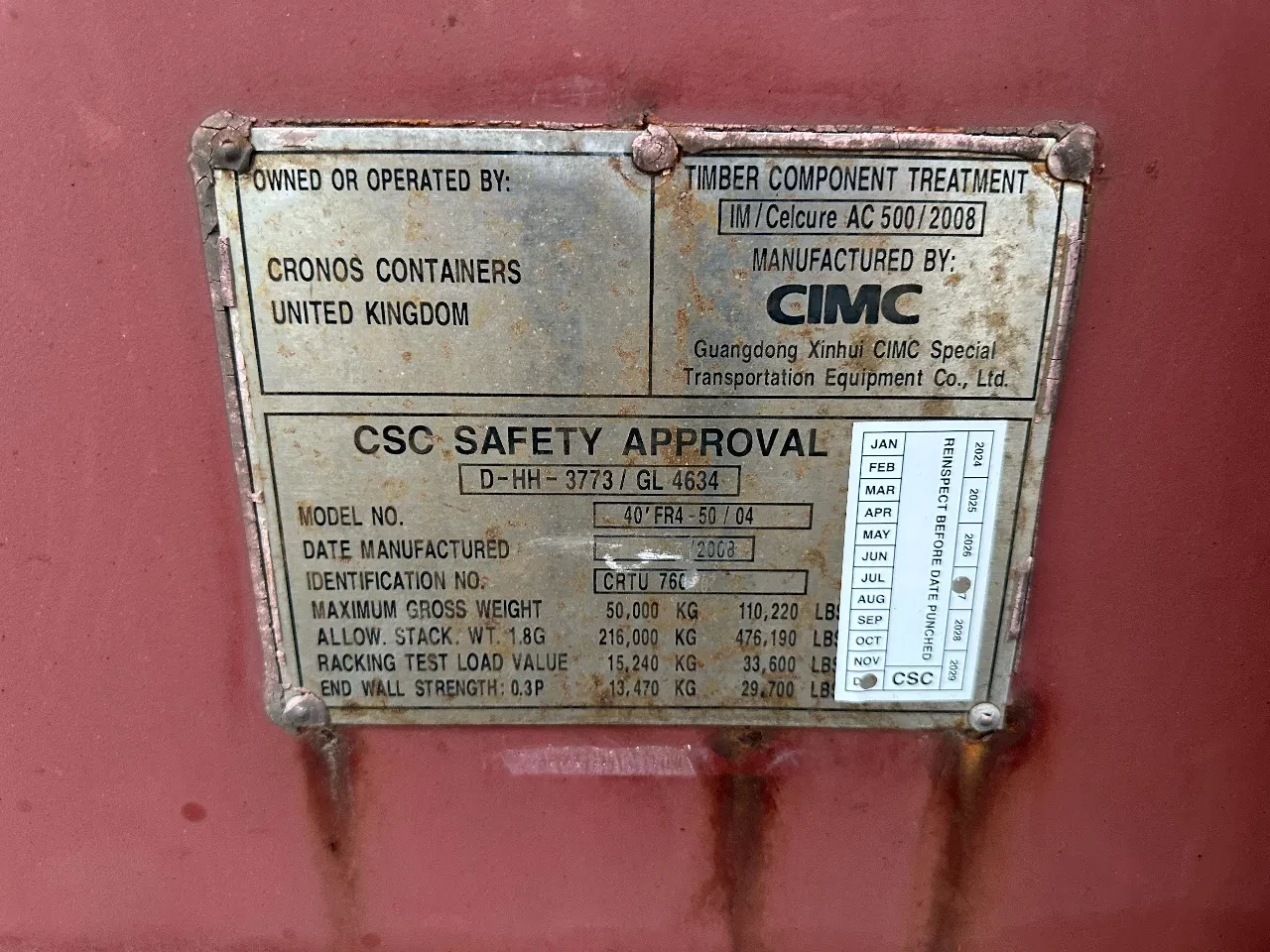 CIMC 2008 - 40FT FLATRACK FLUSH FOLDING / 10x available afbeelding 10