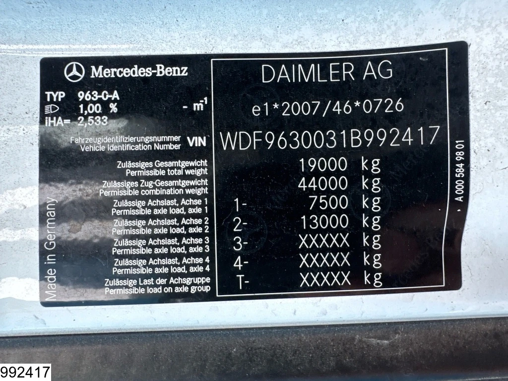 Mercedes-Benz Actros 2018 - 1833 EURO 6, Palfinger afbeelding 7