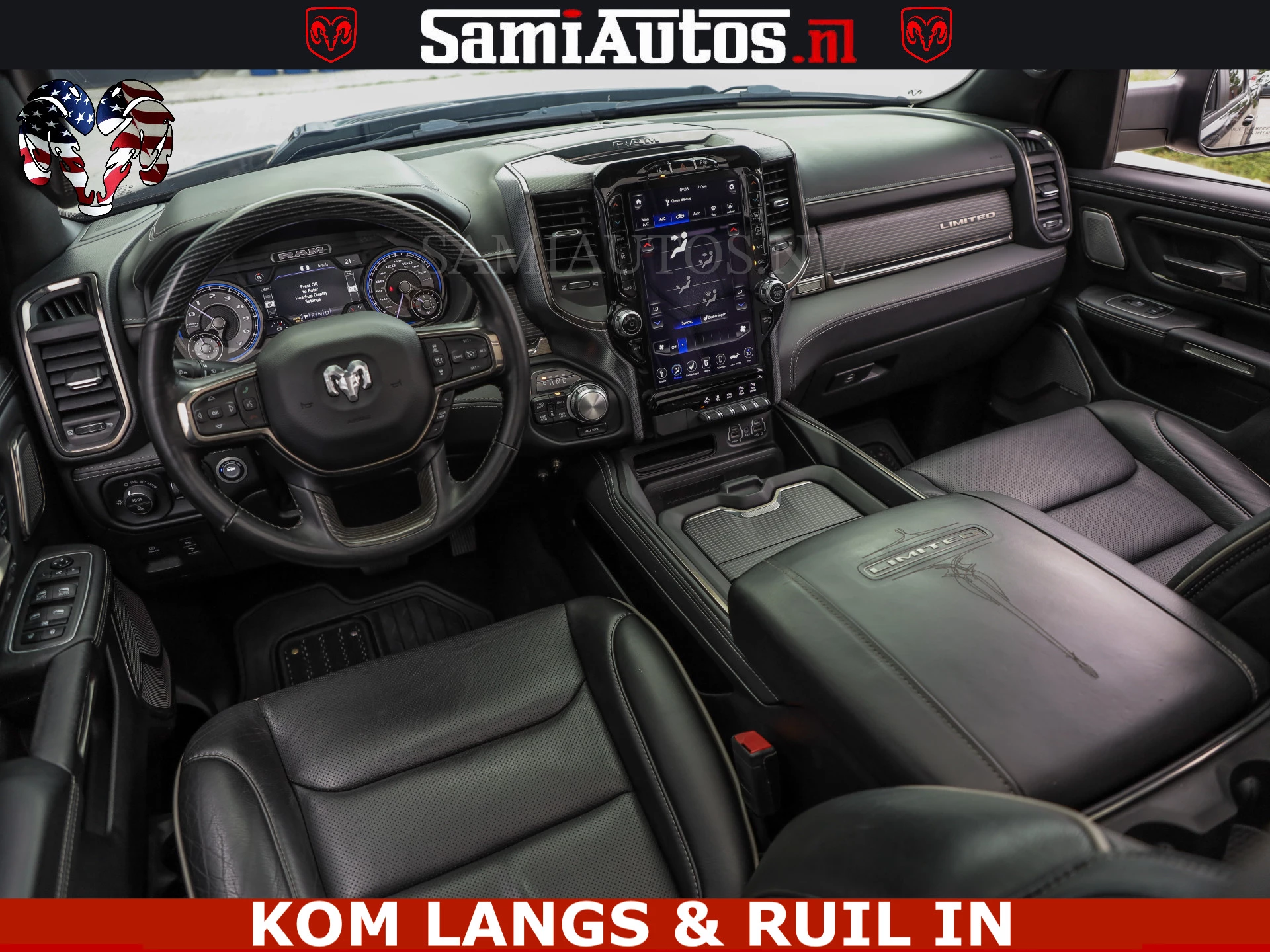 Dodge Ram Pick-Up 2021 - LIMITED | TRAINHORN | | HUD | UITLAATKLEP | LUCHTVERING | STRIPING | PANODAK | BOM VOL | BLAUW VOORRUIT | afbeelding 26