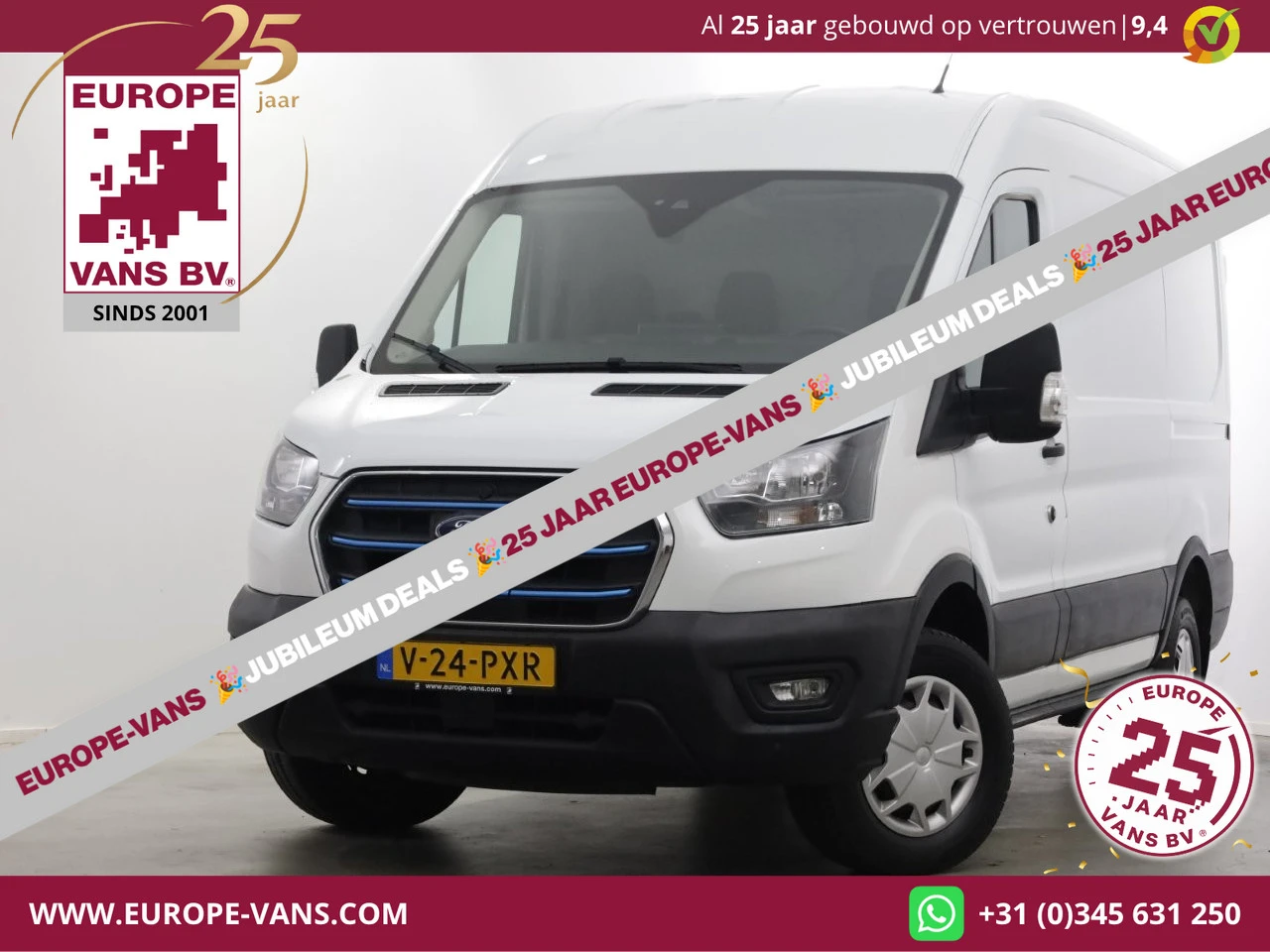 Ford E-Transit 2023 - 350 L2H2 68 kWh Trend WLTP Range 317km 100% Elektrisch SOH 96,1% 11-2023 afbeelding 1