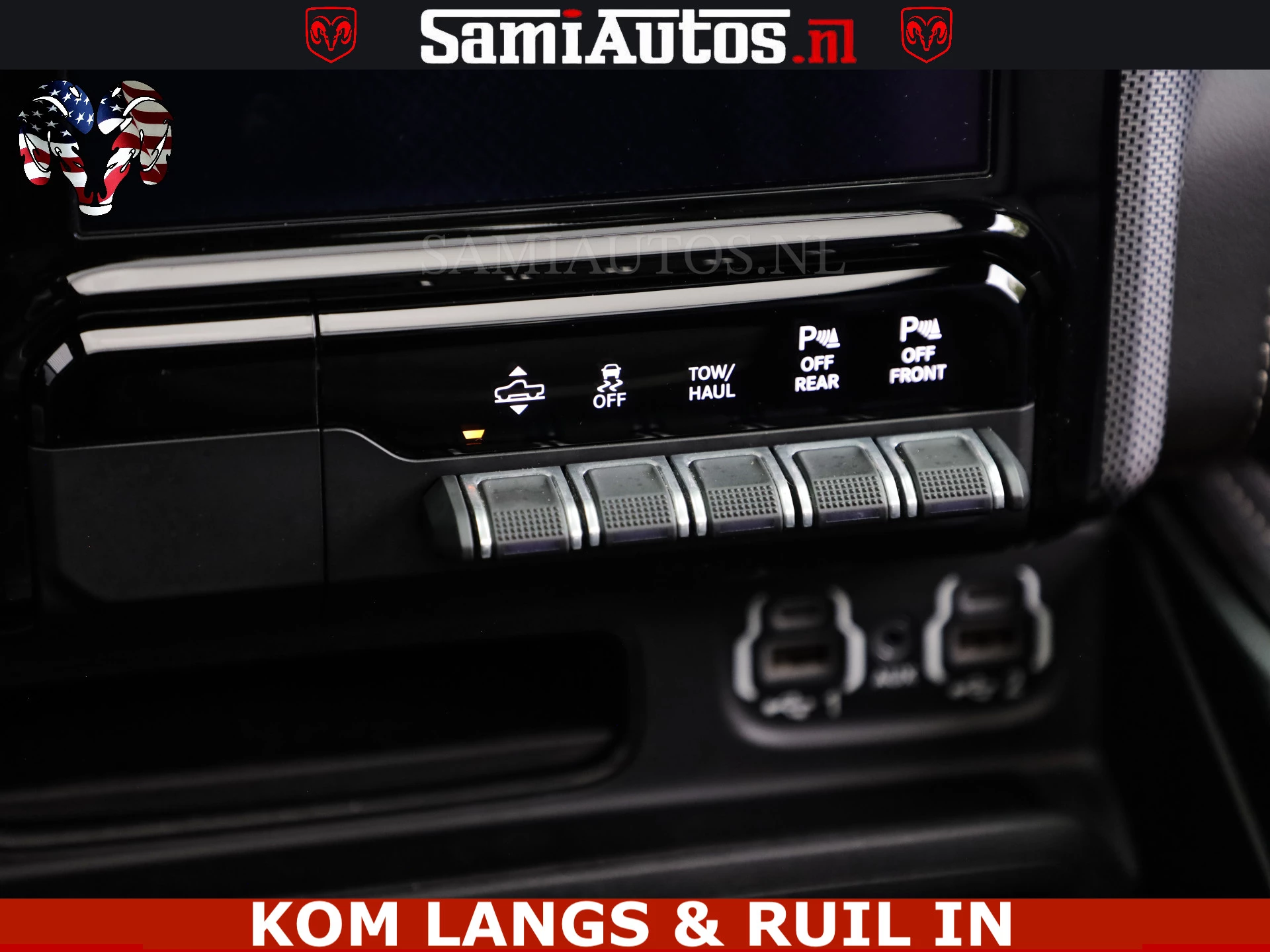 Dodge Ram Pick-Up 2021 - LIMITED | TRAINHORN | | HUD | UITLAATKLEP | LUCHTVERING | STRIPING | PANODAK | BOM VOL | BLAUW VOORRUIT | afbeelding 39