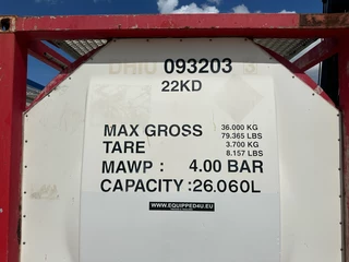 Consani N/A 2004 - 20FT ISO / 26.060L / 1-COMP. / UN PORTABLE / T11 / 22KD / ADR/CSC valid until 12-2027 imagen 15