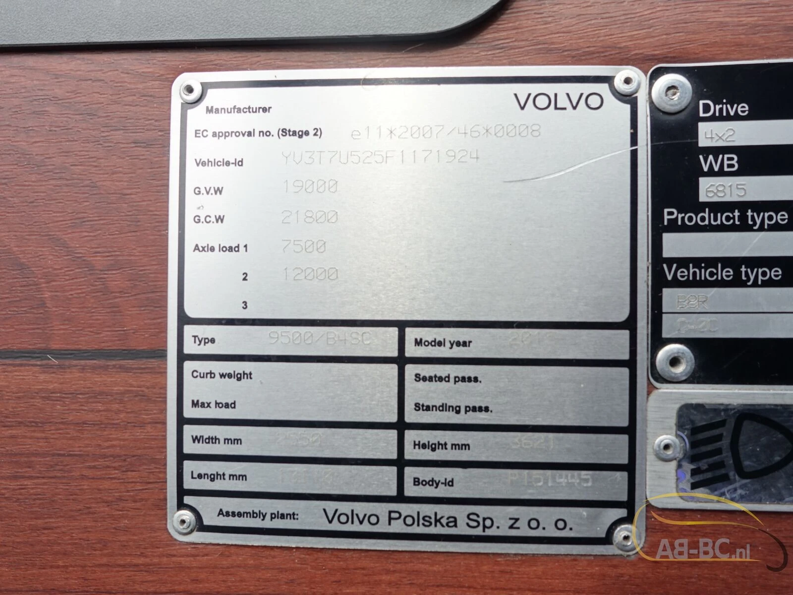 Volvo 9500H - 59 Seats EURO 6 2015 afbeelding 45