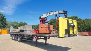 Schwarzmüller 2015 - 3 asser steentrailer 1,30 m + kennis 14 ton kraan afbeelding 1 miniatuur