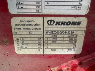 Krone N/A 2009 - 2-axle 20FT chassis, BPW + drumbrakes, airsuspension, empty weight: 3.180kg, 2x available imagen 15