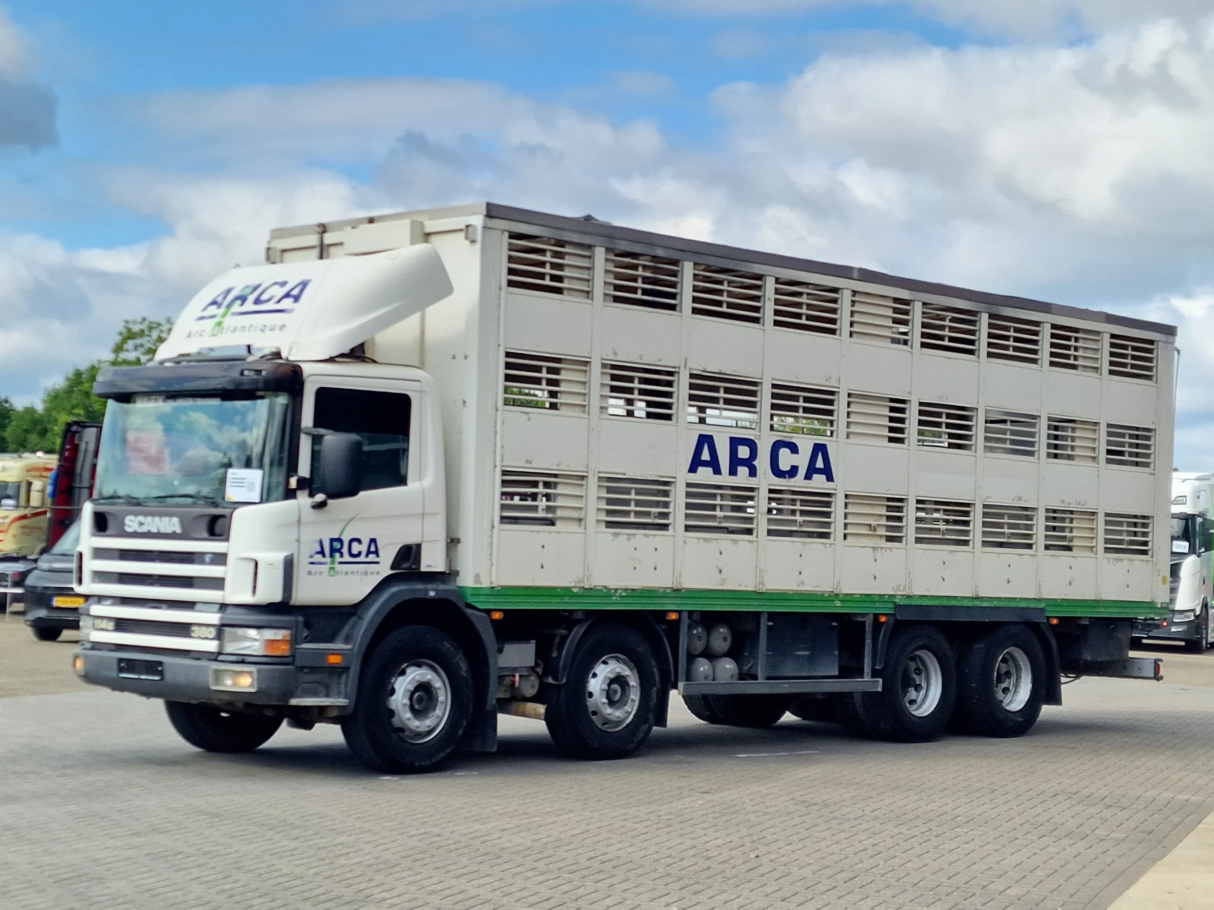 Scania G 2002 - 114G - 8X4 - 3 deck - double ramp - steel / air afbeelding 4