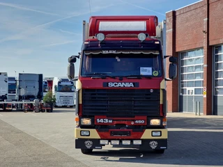 Scania R 1988 - R143-450 V8 6x2 Frigo combination - Oldtimer - Super condition - Krone trailer afbeelding 2 miniatuur