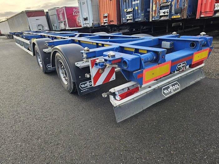 Van Hool A2C001 container CHASSIS -55 foot - 2 X 20 FOOT 45 ft 40 ft. -BPW DISC.-steering axle- 2 pieces -financiering mogelijk 2020 image 5