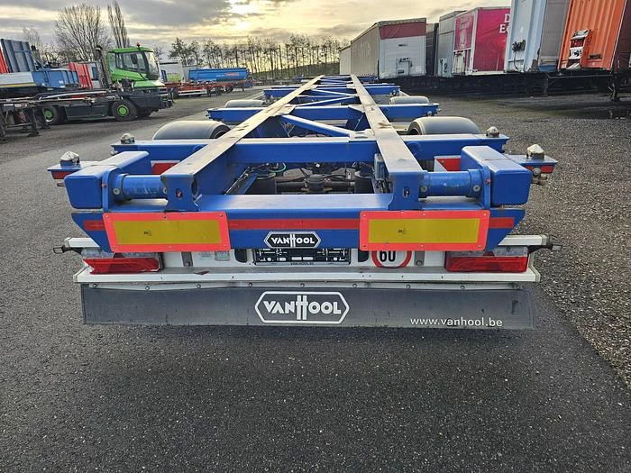 Van Hool A2C001 container CHASSIS -55 foot - 2 X 20 FOOT 45 ft 40 ft. -BPW DISC.-steering axle- 2 pieces -financiering mogelijk 2020 image 4