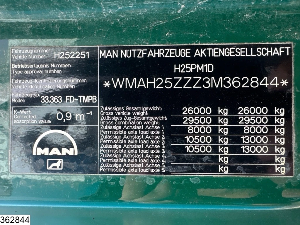 MAN TGA 2003 - 33 360 6x4, 12.000L, Manual, Steel suspension afbeelding 7