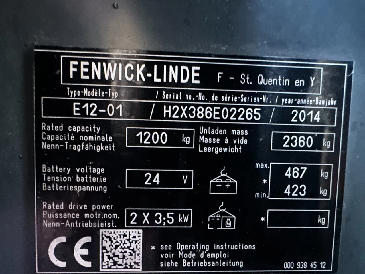 Linde E12-01 2014 - E12-01 / SIDE SHIFT / DUPLEX afbeelding 24